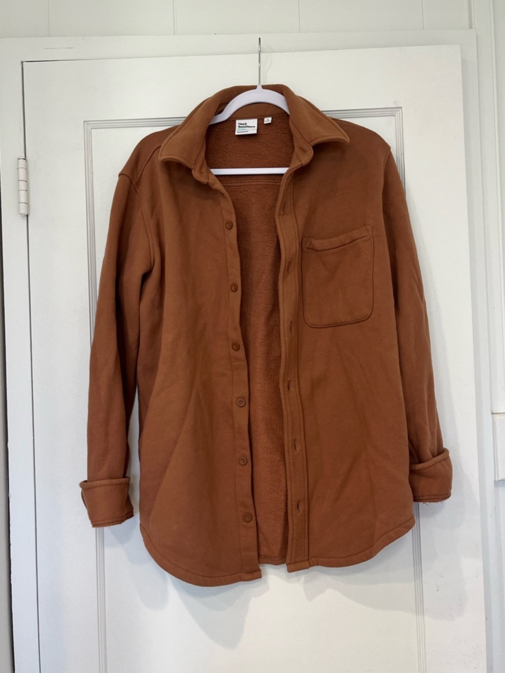 Aritzia TNA Cozy Sweatfleece Casual Button-Up Shirt Jacket